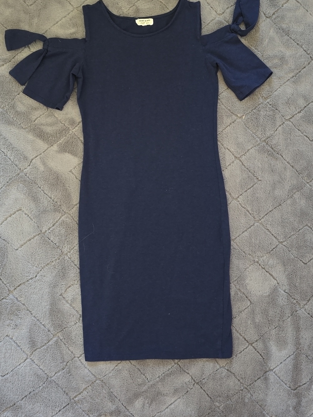Cold Shoulder Navy Blue Dress